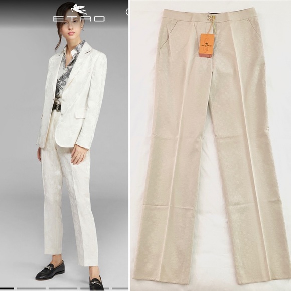 Etro Pants - Etro Jacquard Cotton Silk Trouser NWT